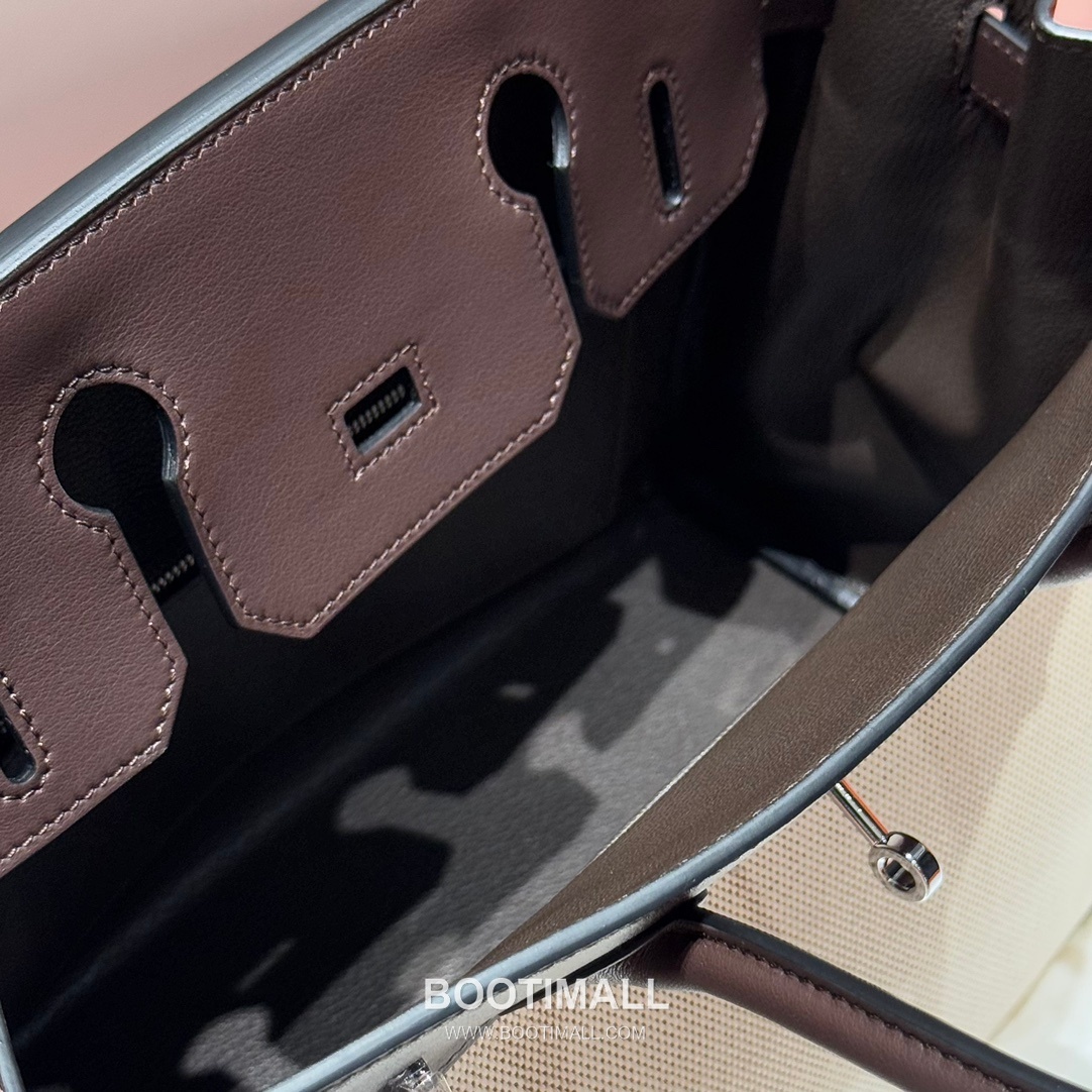 Hermes Birkin 30 Swift Leather Canvas Tote Bag with Flap Lock Detail 에르메스 버킨 30 스위프트 레더 캔버스 토트백 플랩락 12105018 30cm 16