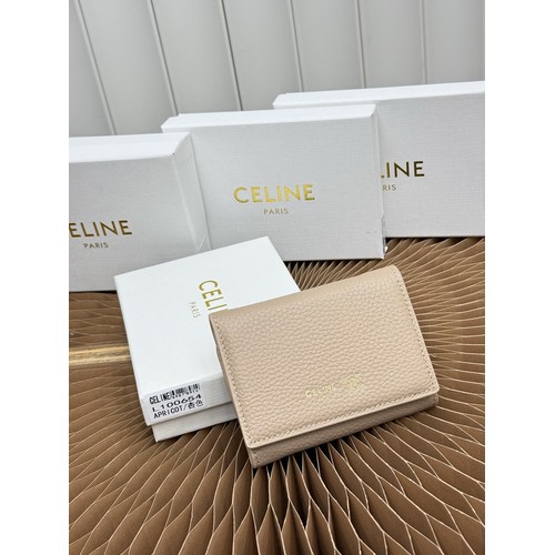 Celine Grained Calfskin Small Wallet 셀린느 그레인드 카프스킨 스몰 반지갑 L100654 10.5cm