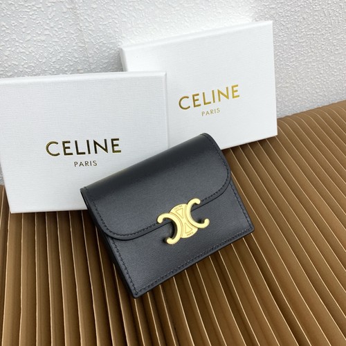 Celine Triomphe Glossy Calfskin Business Card Holder 셀린느 트리옹프 글로시 카프스킨 명함지갑 10062 10.5cm